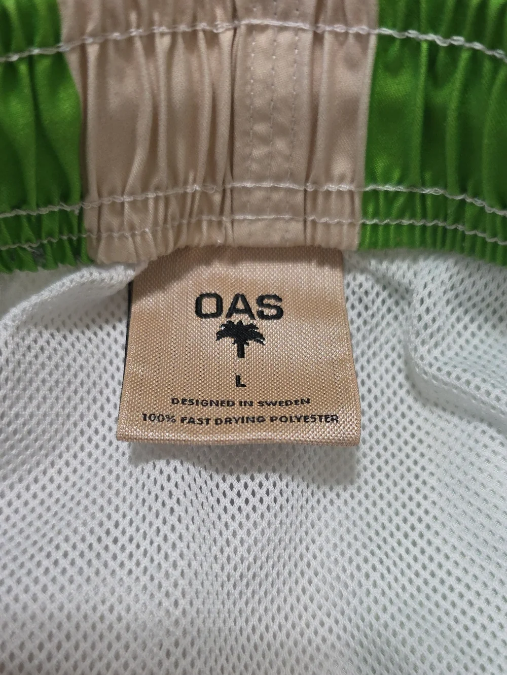 OAS Emerald Stripe Swim Shorts Size Large